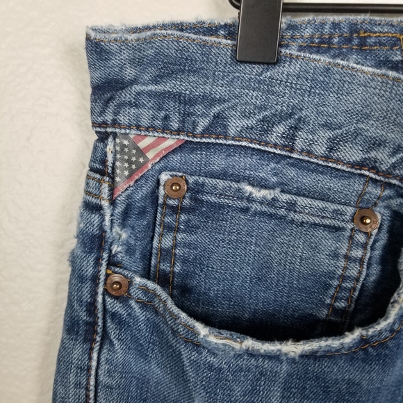 Denim & Supply Ralph Lauren Blue Distressed Denim Slouch Jeans Size 36x30 - Picture 6 of 16